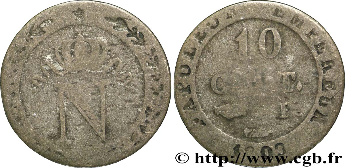 10 cent. à l N couronnée 1809 Limoges F.130/15 B12 