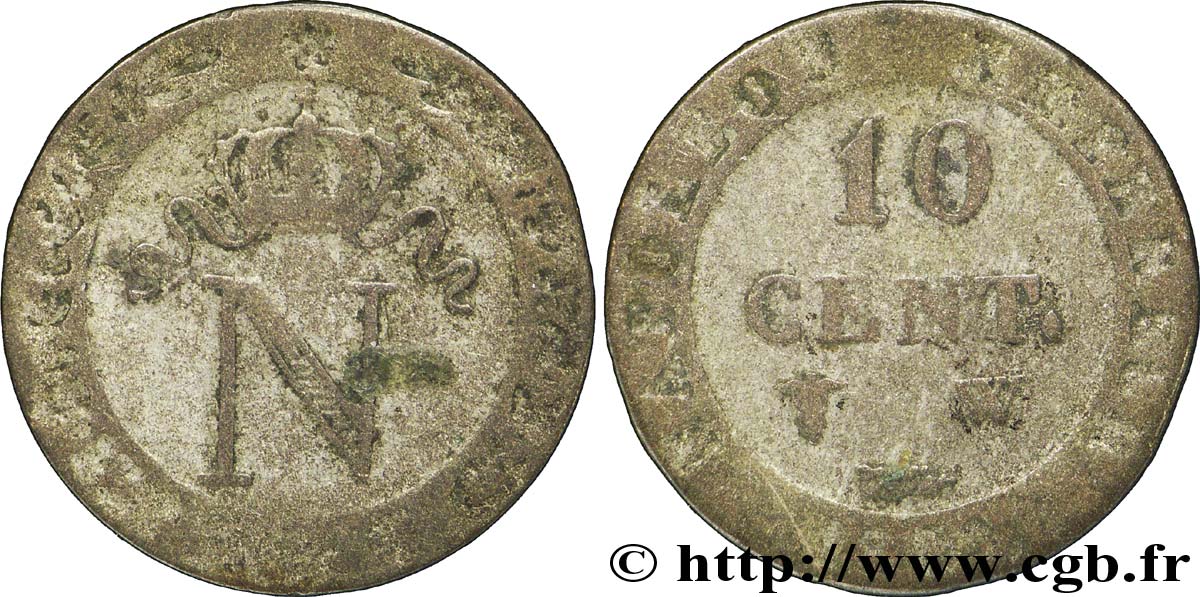 10 cent. à l&nbsp;N couronnée 1809 Lille F.130/19 TB15 