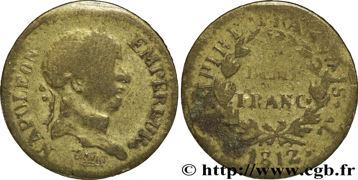Faux de Demi-franc Napoléon Ier tête laurée, Empire français 1812 Nantes F.178/45 var. B6 