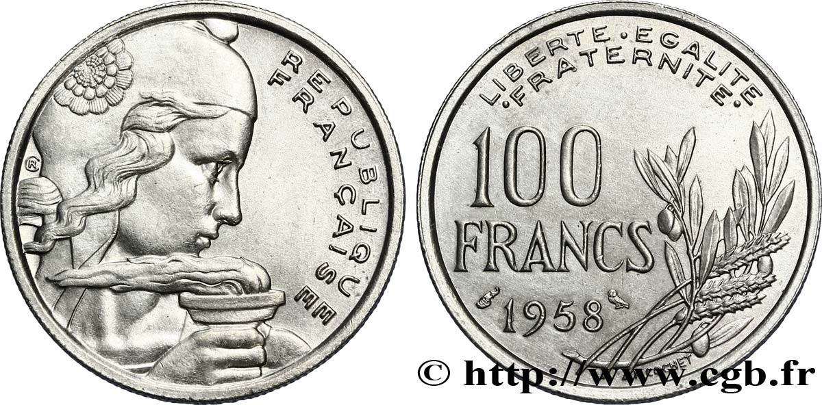 100 francs Cochet, chouette 1958  F.450/13 SUP58 
