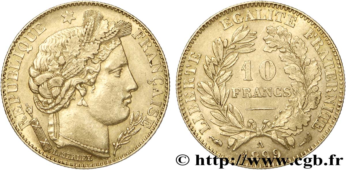10 francs or Cérès, Troisième République 1899 Paris F.508/5 SS52 