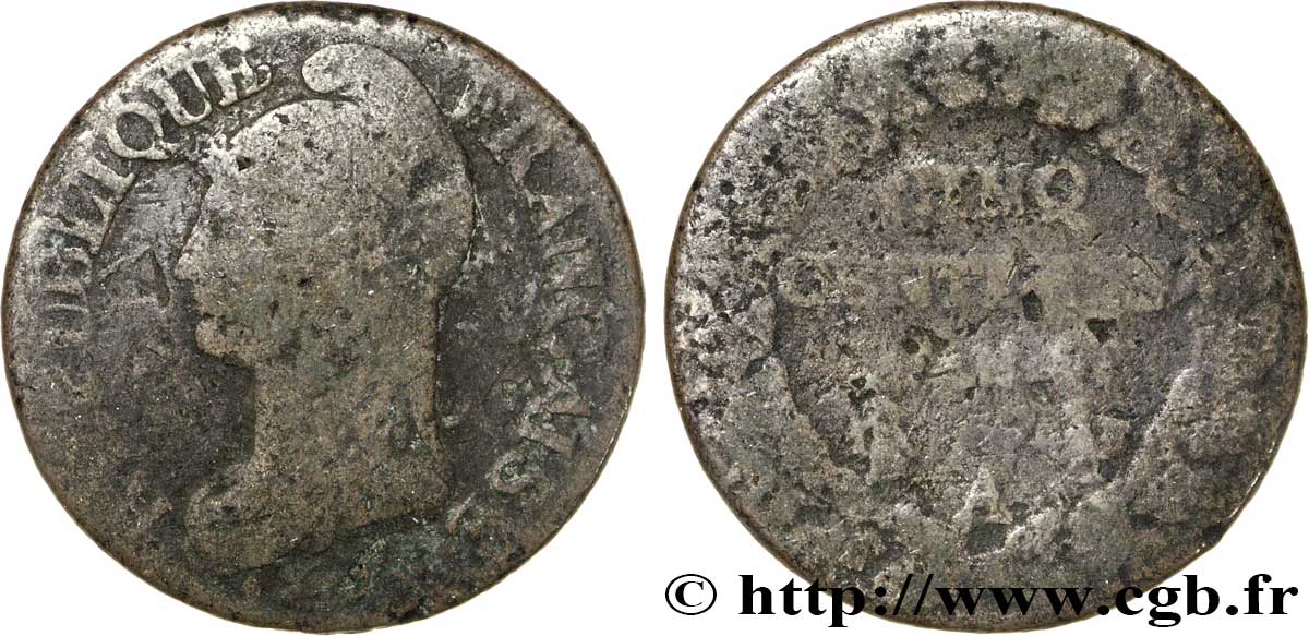 Cinq centimes Dupré, grand module 1797 Paris F.115/1 B8 