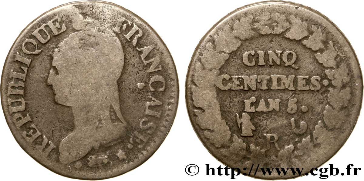 Cinq centimes Dupré, grand module 1797 Orléans F.115/28 B10 