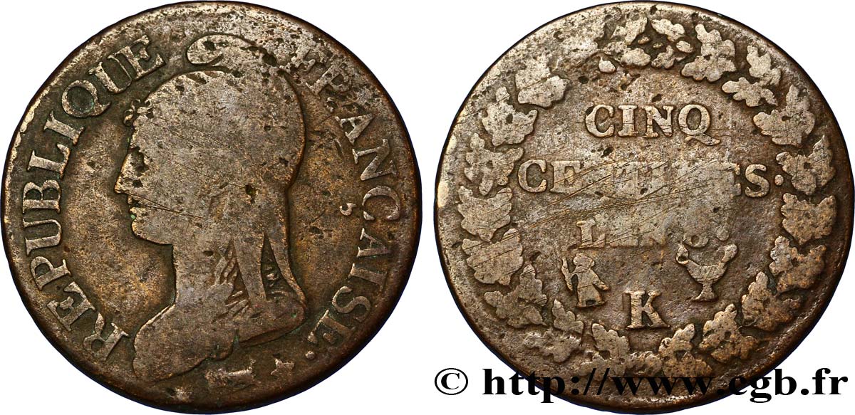 Cinq centimes Dupré, grand module 1800 Bordeaux F.115/131 B8 