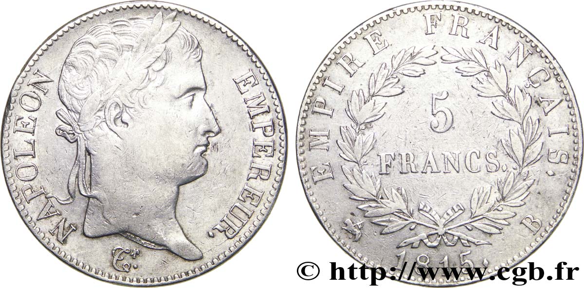 5 francs Napoléon Empereur, Cent-Jours 1815 Rouen F.307A/2 TTB45 
