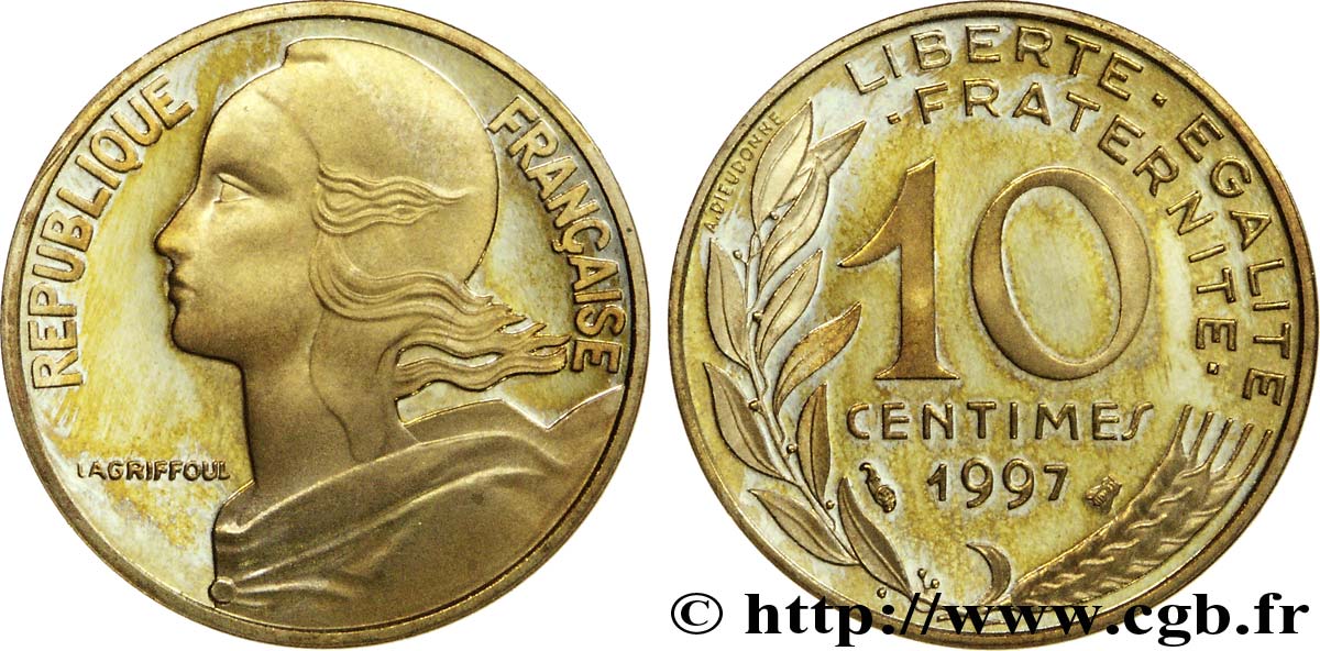 10 centimes Marianne, BE (Belle Épreuve) 1997 Pessac F.144/41 var. SPL63 