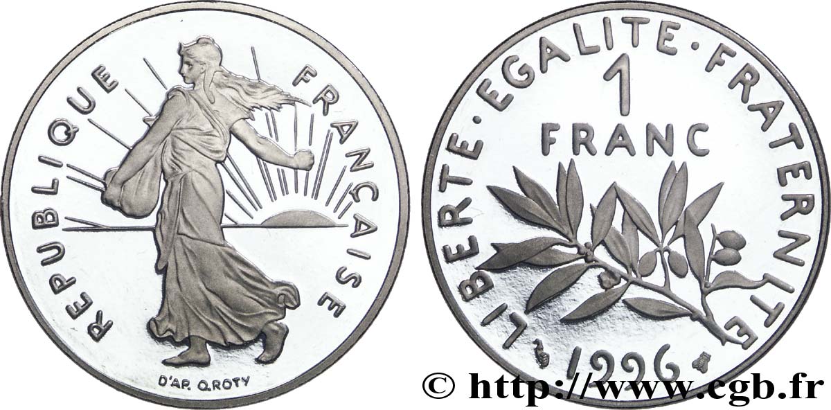 1 franc Semeuse, nickel, BE (Belle Épreuve) 1996 Pessac F.226/44 var. FDC 