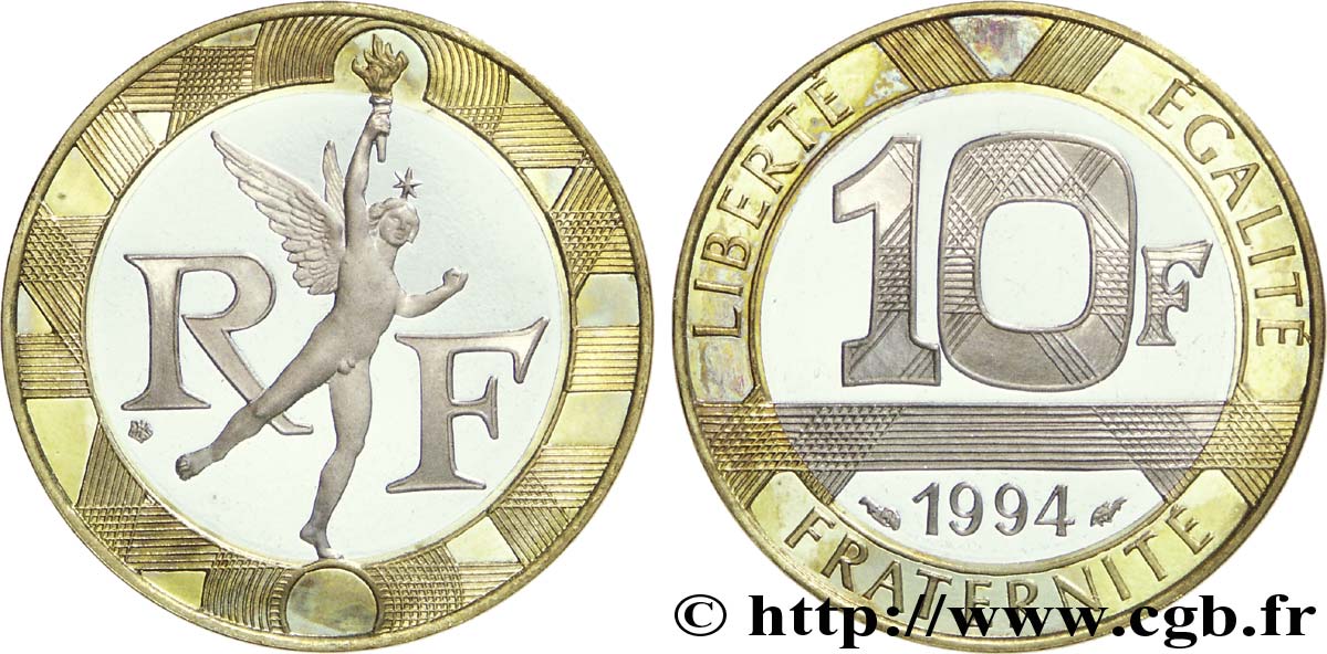 10 francs Génie de la Bastille, BE (Belle Épreuve) 1994 Pessac F.375/11 var. FDC67 