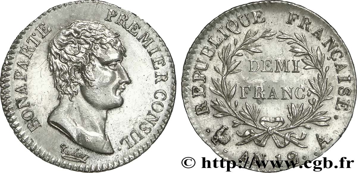 Demi-franc Bonaparte Premier Consul 1804 Paris F.173/2 EBC60 