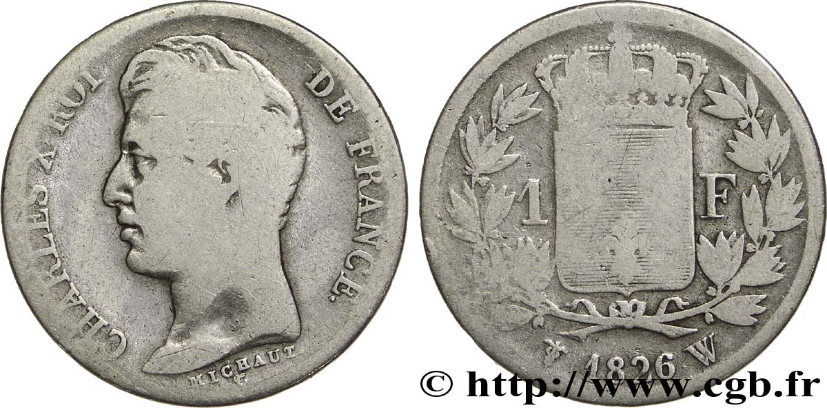 1 franc Charles X 1826 Lille F.207/24 VG8 