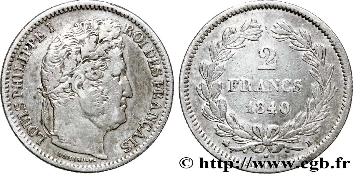 2 francs Louis-Philippe 1840 Rouen F.260/77 XF40 