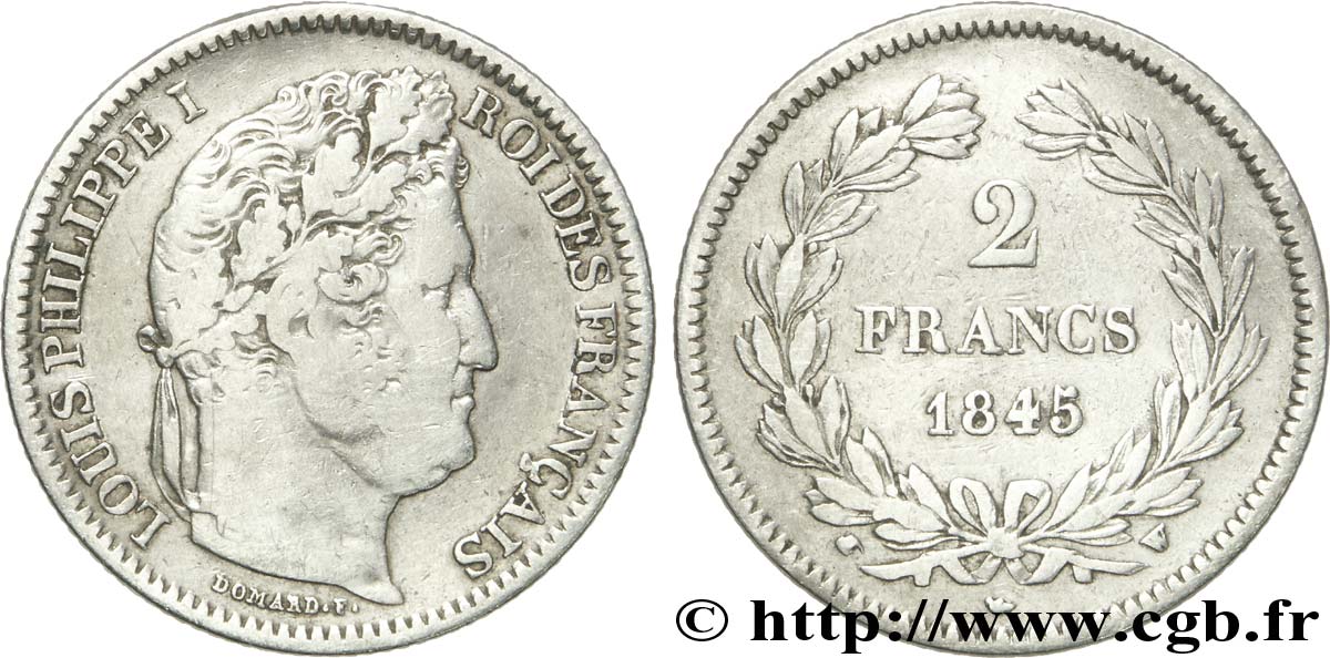 2 francs Louis-Philippe 1845 Lille F.260/107 TB20 