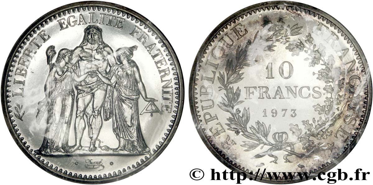 10 francs Hercule 1973  F.364/12 MS68 