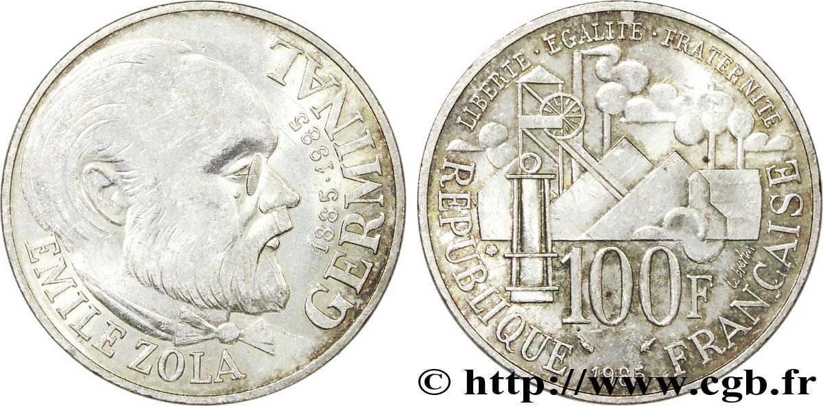 Valeur Pièce 100 Francs Argent 1985 Emile Zola Germinal