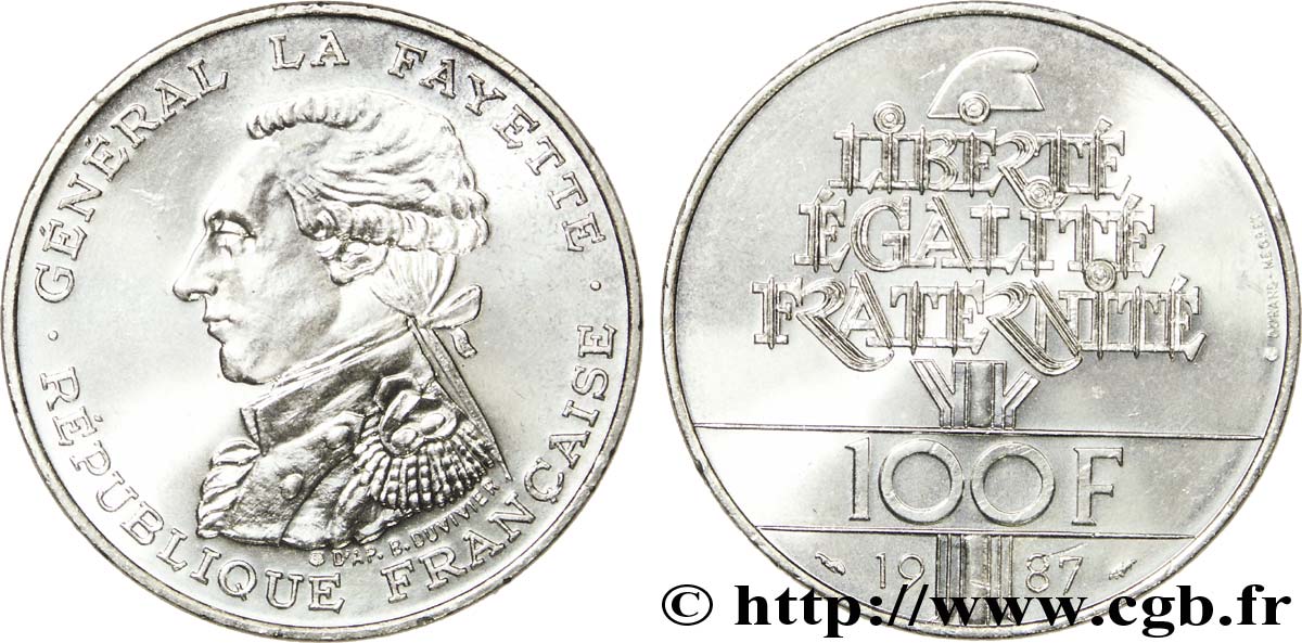 100 francs Égalité - La Fayette 1987  F.455/2 SPL62 