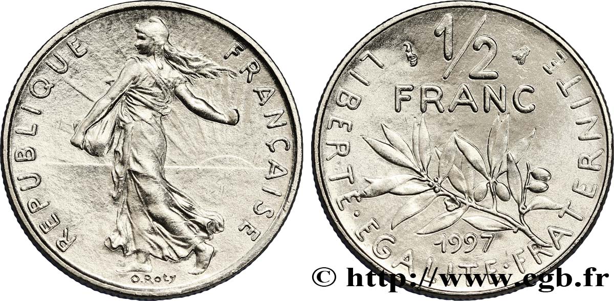1/2 franc Semeuse 1997 Pessac F.198/40 MS62 