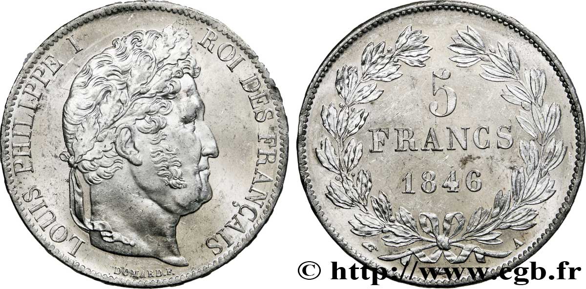 5 francs IIIe type Domard 1846 Paris F.325/10 SPL61 