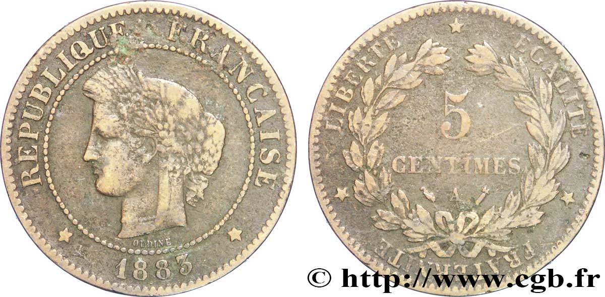 5 centimes Cérès 1883 Paris F.118/24 MB20 