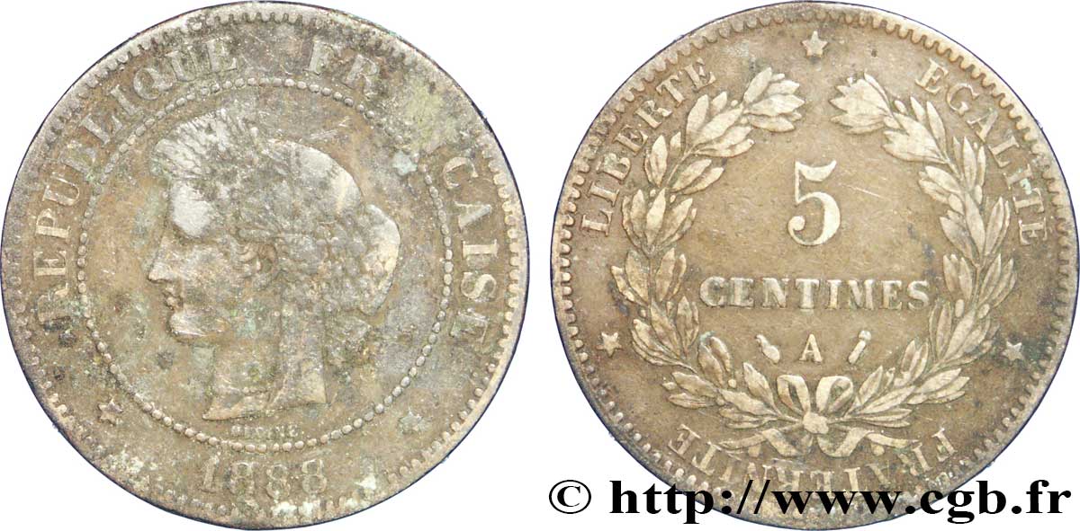 5 centimes Cérès 1888 Paris F.118/30 SGE8 
