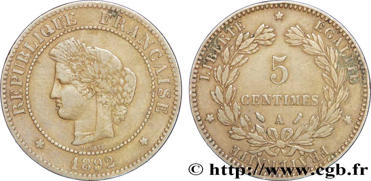 5 centimes Cérès 1892 Paris F.118/34 MB35 