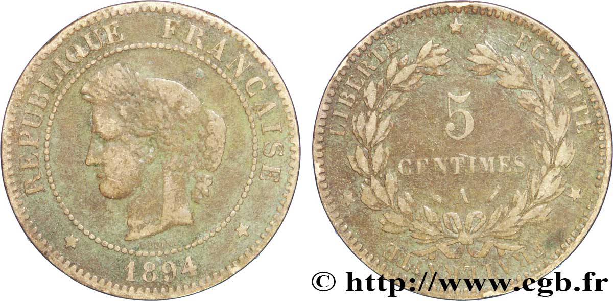 5 centimes Cérès 1894 Paris F.118/36 TB20 
