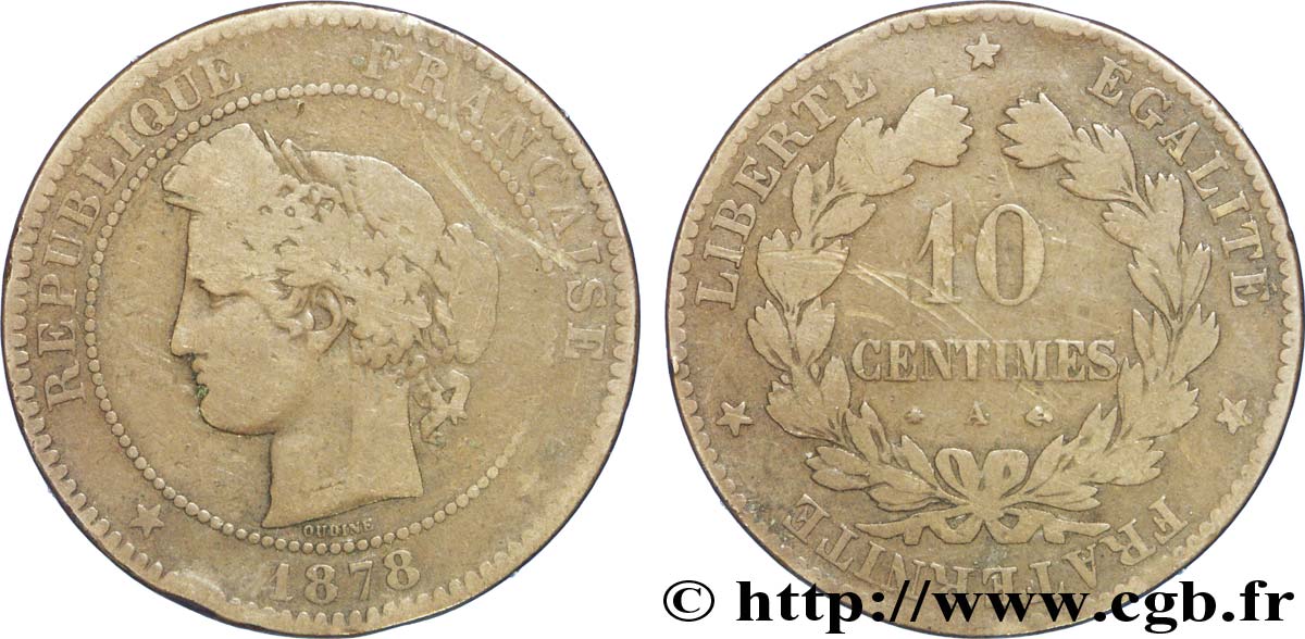 10 centimes Cérès 1878 Paris F.135/20 RC12 