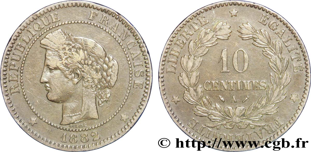 10 centimes Cérès 1882 Paris F.135/26 MBC40 