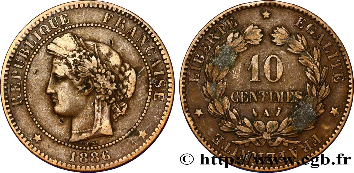 10 centimes Cérès 1886 Paris F.135/30 BB40 