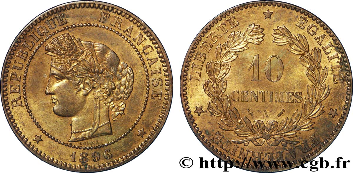 10 centimes Cérès 1896 Paris F.135/41 EBC60 