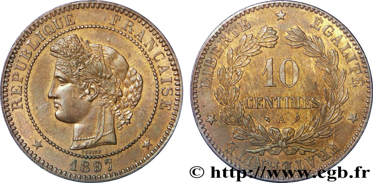 10 centimes Cérès 1897 Paris F.135/44 SUP58 