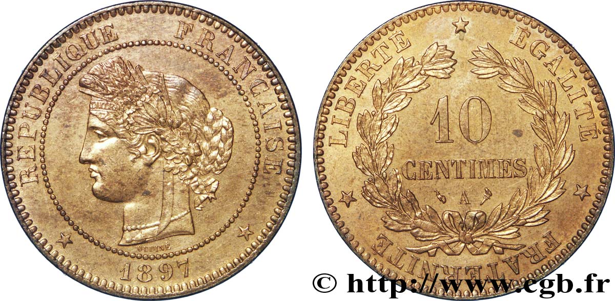 10 centimes Cérès 1897 Paris F.135/44 EBC62 