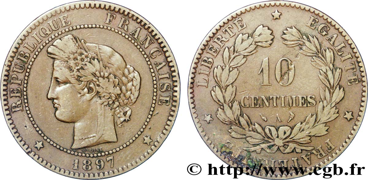 10 centimes Cérès 1897 Paris F.135/44 TTB40 