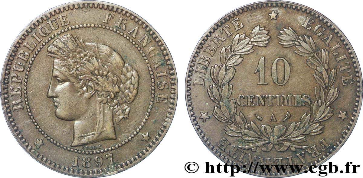 10 centimes Cérès 1897 Paris F.135/44 TTB45 