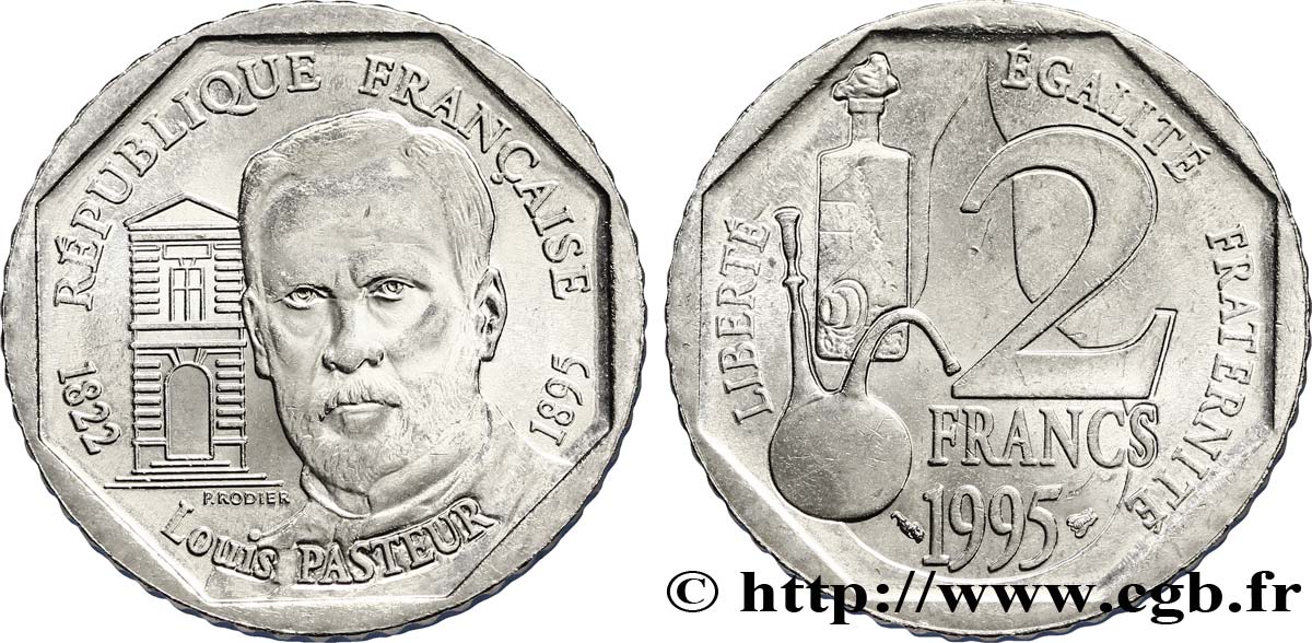 2 francs Louis Pasteur 1995 Pessac F.274/2 SUP58 