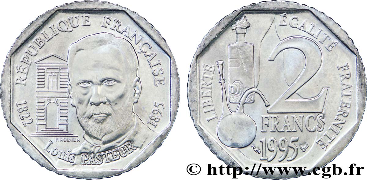2 francs Louis Pasteur 1995 Pessac F.274/2 fST64 