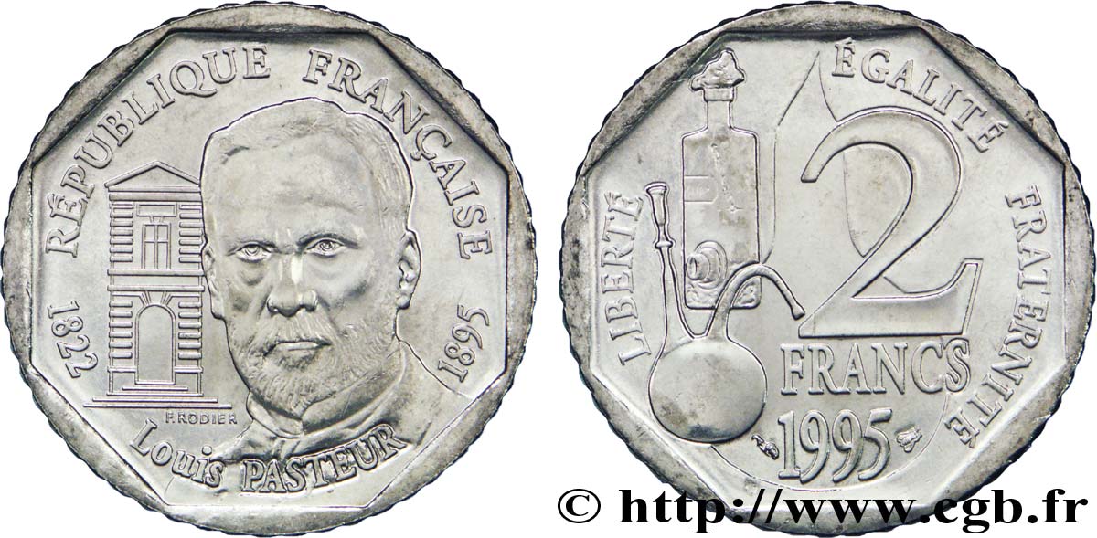 2 francs Louis Pasteur 1995 Pessac F.274/2 SPL63 