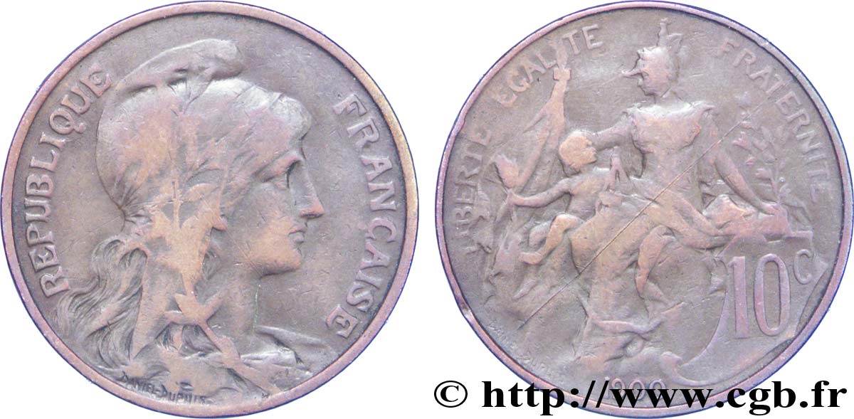 10 centimes Daniel-Dupuis 1900  F.136/8 VF35 