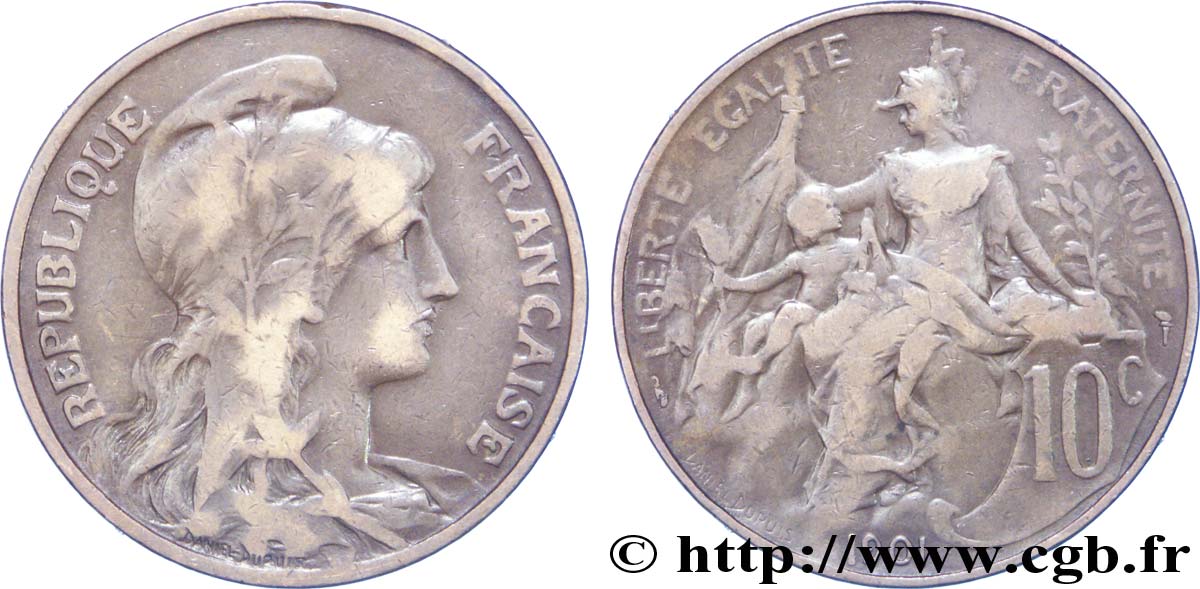 10 centimes Daniel-Dupuis 1901  F.136/10 VF35 