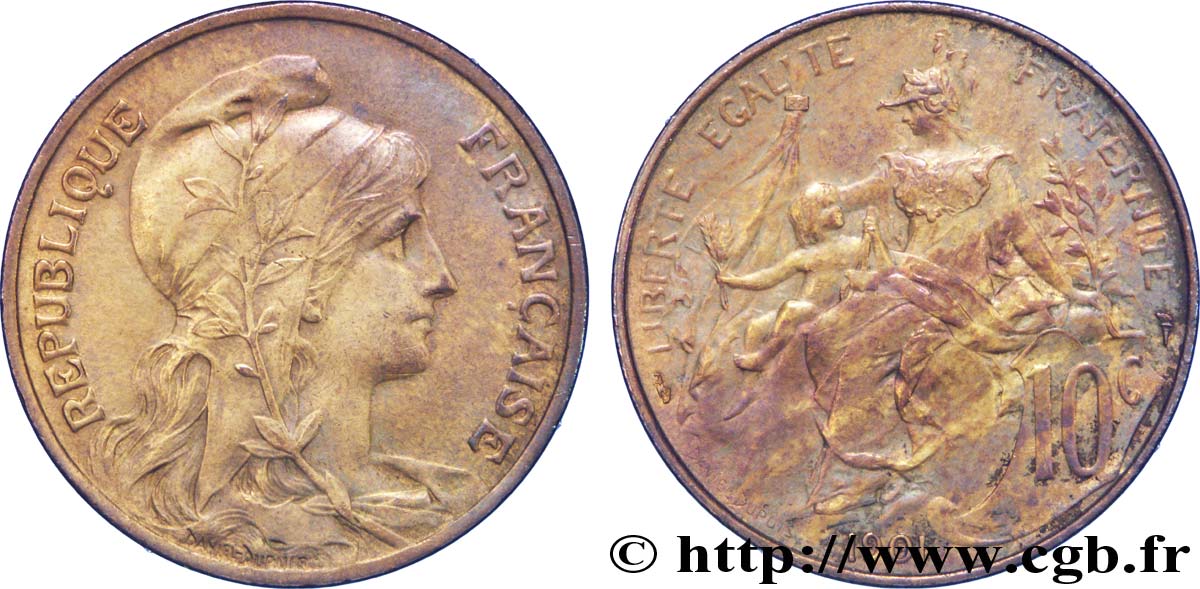 10 centimes Daniel-Dupuis 1901  F.136/10 TTB54 