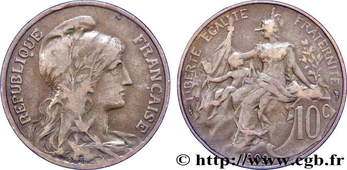 10 centimes Daniel-Dupuis 1902  F.136/11 XF40 
