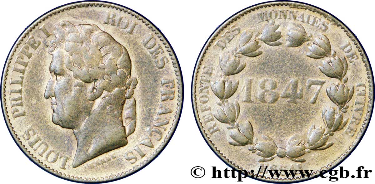 Essai en bronze de 5 centimes 1847 - VG.2997  TTB53 