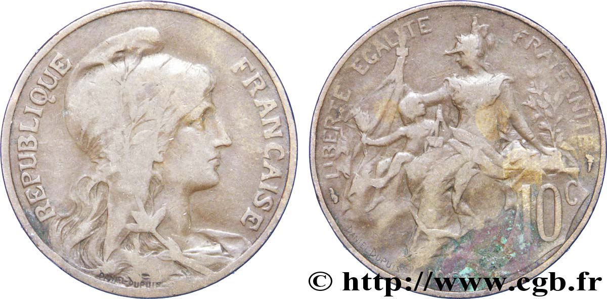10 centimes Daniel-Dupuis 1907  F.136/16 VF35 