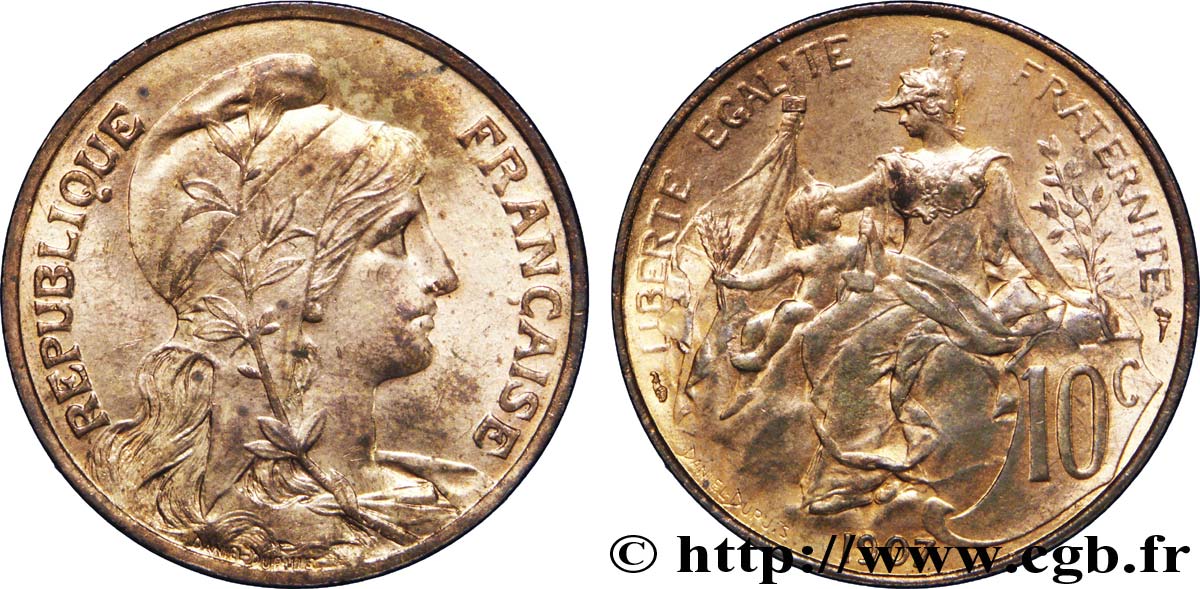10 centimes Daniel-Dupuis 1907  F.136/16 MS60 
