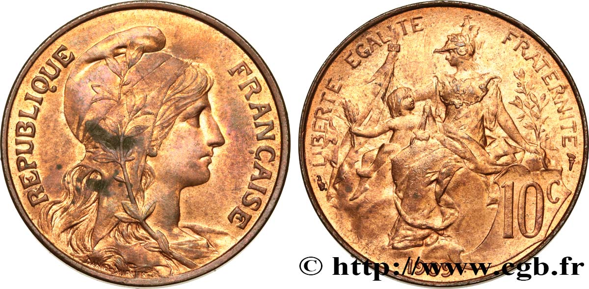 10 centimes Daniel-Dupuis 1909  F.136/18 MS60 