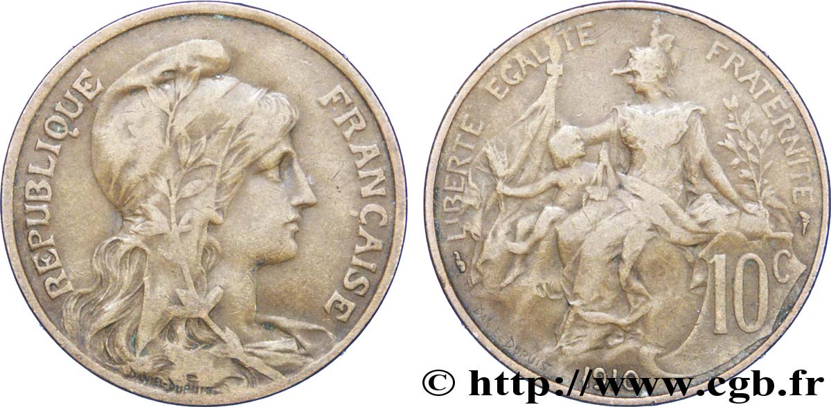 10 centimes Daniel-Dupuis 1910  F.136/19 TTB40 
