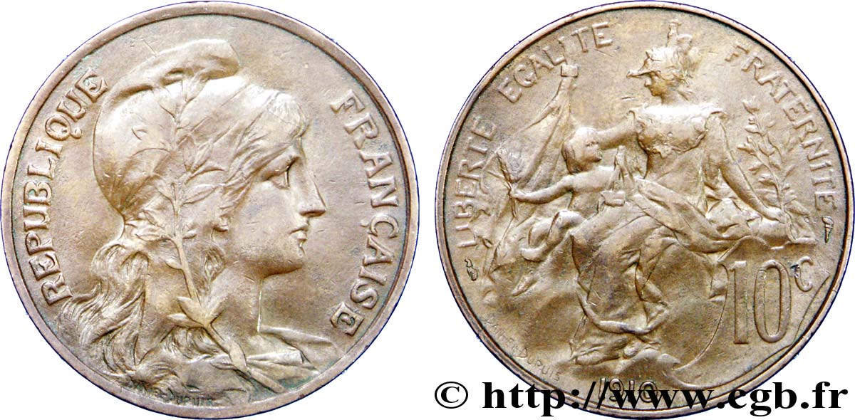 10 centimes Daniel-Dupuis 1910  F.136/19 XF48 