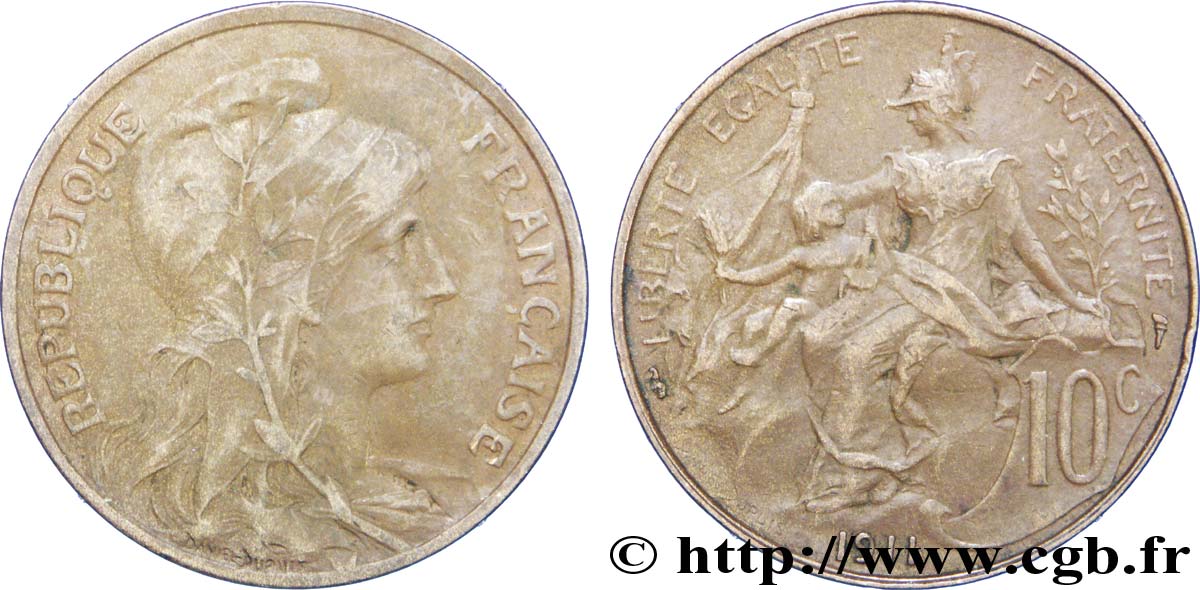 10 centimes Daniel-Dupuis 1911  F.136/20 TTB48 