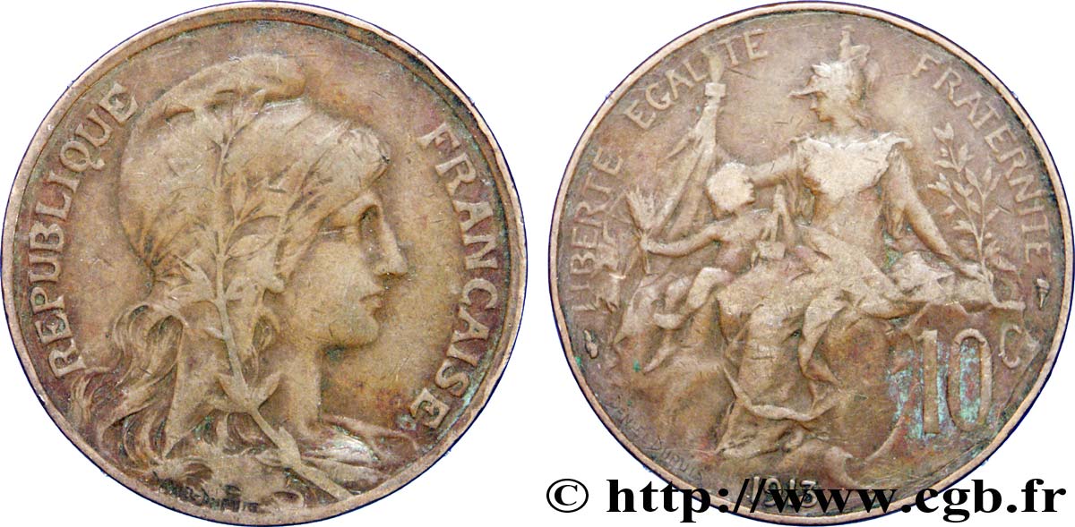 10 centimes Daniel-Dupuis 1913  F.136/22 TTB40 