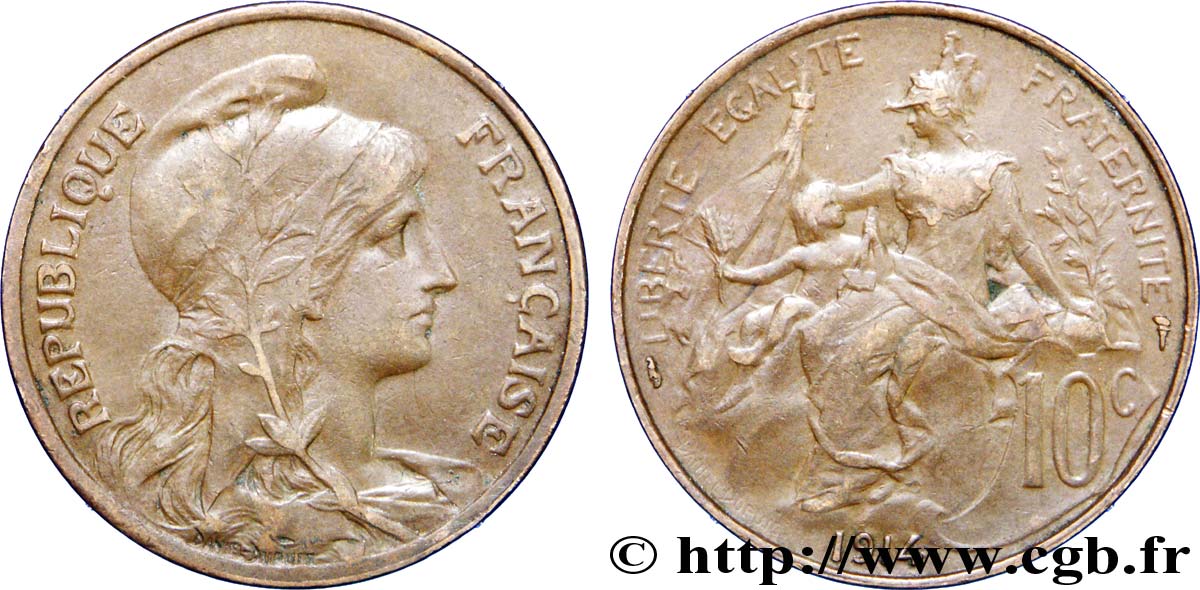 10 centimes Daniel-Dupuis 1914  F.136/23 TTB45 
