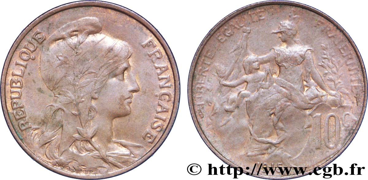 10 centimes Daniel-Dupuis 1915  F.136/24 SUP55 